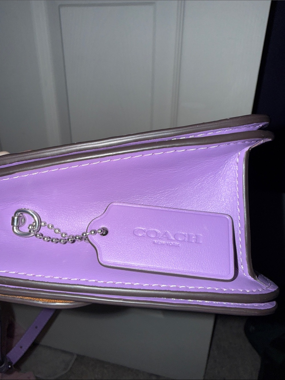 COACH Purple Leather Crossbody with Polished Hardware - Picture 2 of 6